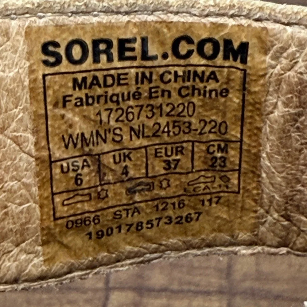 SOREL Joanie Lace Sandal Tan Suede Wedge Heel Open Toe 6